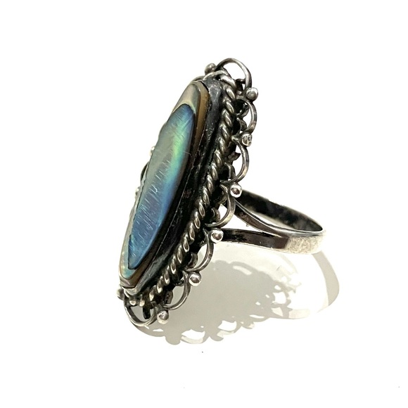 Sterling Silver Abalone Shell Ring - Picture 4 of 6